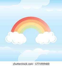 cielo azul arcoiris nubes brillantes
