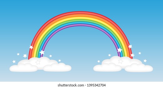 Card Wedding Rings Heaven Rainbow Clouds Stock Vector (Royalty Free ...