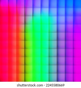 Rainbow and blue vector lowpoly gradient background with geometrical shadow squares and straight lines can be used for wallpaper. Neon lights style, modern abstract art for web and mobile apps.