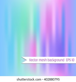 Rainbow blurred background, mesh hologram, vector EPS10