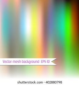 Rainbow blurred background, mesh hologram, vector EPS10