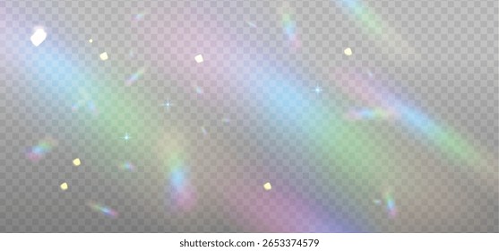 Regenbogen unscharf Bokeh Overlay-Vorlage für Sommer glühenden Effekt. Happy Holidays Tag schimmern Kulisse. Vektorgrafik auf hellem Hintergrund