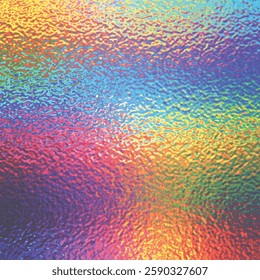 Rainbow blurred opalescent background. Grain glass iridescent bright gradient pattern. Vector pearlescent foil texture