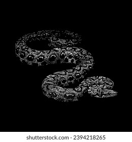 rainbow boa hand drawing vector isolated on black background.