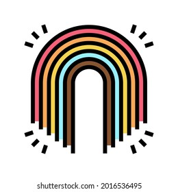 rainbow boho color icon vector. rainbow boho sign. isolated symbol illustration