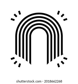 rainbow boho glyph icon vector. rainbow boho sign. isolated contour symbol black illustration