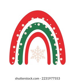 Rainbow boho print. Perfect for clothing prints, decorations, stickers, banners and cards. New Year and Christmas symbols and elements.