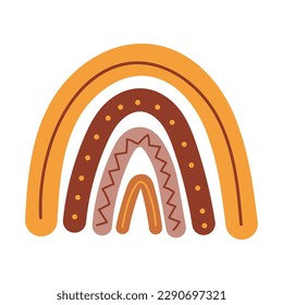 Rainbow boho print. Scandinavian Rainbow Modern Childish style. Element for print, postcard and poster isolated on white