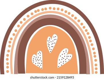 Arcoiris al estilo boho. Ilustración vectorial.