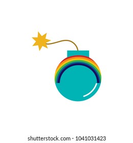 Rainbow Bomb Logo Icon Design