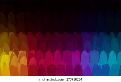 Rainbow border brush strokes background. Vector version