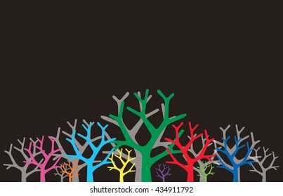 rainbow branch tree design background vector EPS10