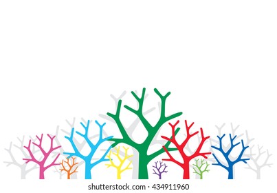 rainbow branch tree design background vector EPS10