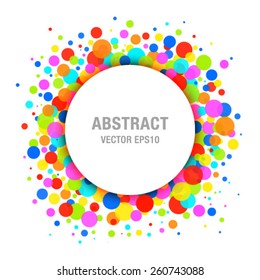 Rainbow Bright Celebration Holiday Frame Background, vector illustration.