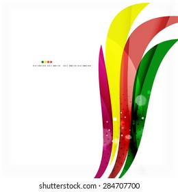 Rainbow bright light air lines background, green and yellow colors