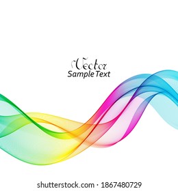 
Onda horizontal brillante arco iris sobre un fondo blanco. Elemento de diseño