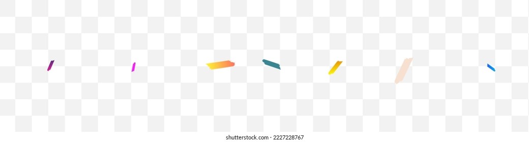 Rainbow Brush Abstract Vector Transparent Panoramic Background. Invitation Smear Illustration. Festival Paint Postcard. Color Confetti Carnival Wallpaper.