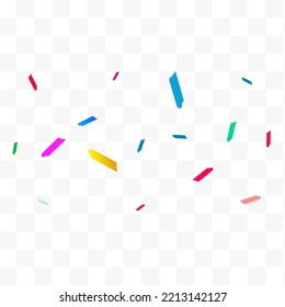 Rainbow Brush Flying Vector Transparent Background. Effect Confetti Pattern. Independence Shavings Invitation. Falling Smear Carnaval Postcard.