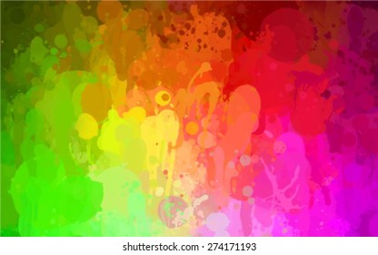 Rainbow brush strokes background. Vector version