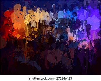 Rainbow brush strokes background. Vector version