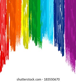 Rainbow Brush Strokes Color Background Stock Vector (Royalty Free ...