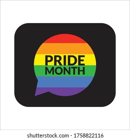 Rainbow bubble chat For Pride Month Vector Design