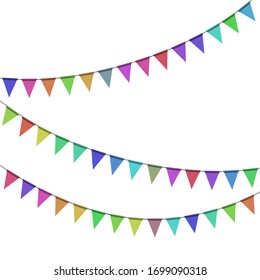 Rainbow bunting banner garland for party