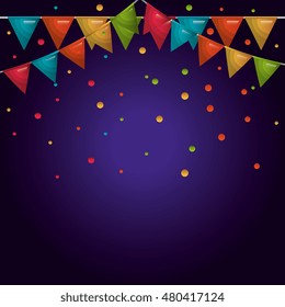 rainbow bunting hanging isolated vector illustration eps 10