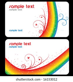 Rainbow business cards. Vector.