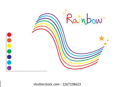 Rainbow business chart on white background