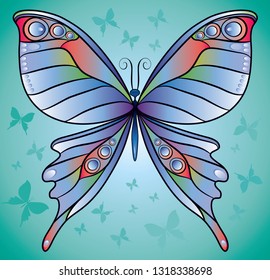Rainbow butterfl illustration