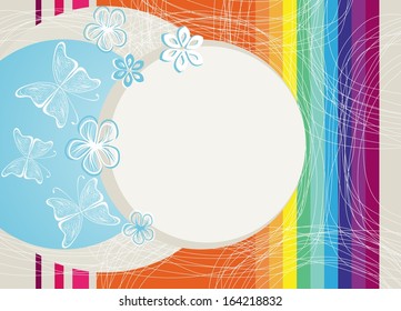 Rainbow and butterflies