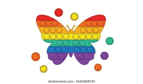 Rainbow Butterfly Fidget Toy Popping Bubbles Perfect Sensory Item for Focus and Relaxation