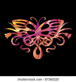 Rainbow butterfly. Illustration in vector