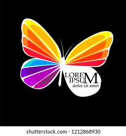 Rainbow butterfly. Vector