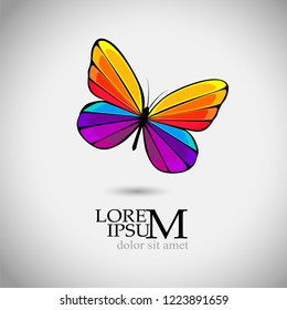 Rainbow butterfly. Vector