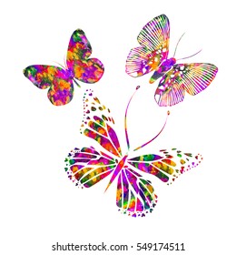 Rainbow Butterfly Vector Stock Vector (Royalty Free) 549174511 ...