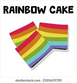rainbow cake illustration. food vector. food menu.