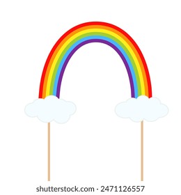 Rainbow cake topper icon. Clipart image isolated on white background