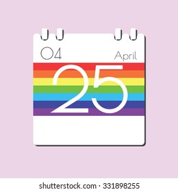 Rainbow Calendar icon - Apr 25