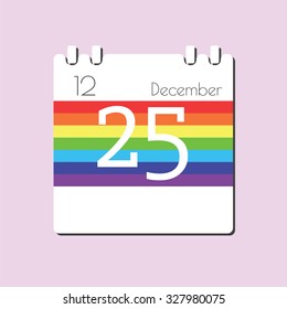 Rainbow Calendar icon - Dec 25