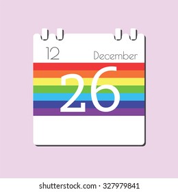 Rainbow Calendar icon - Dec 26