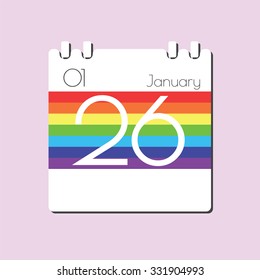 Rainbow Calendar icon - Jan 26