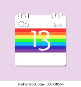 Rainbow Calendar icon - Jun 13