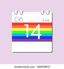 Rainbow Calendar icon - Jun 14