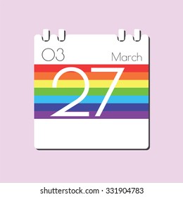 Rainbow Calendar icon - Mar 27
