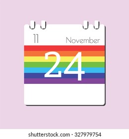 Rainbow Calendar icon - Nov 24