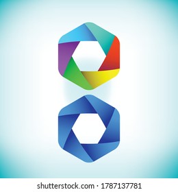 Rainbow Camera Logo Funny Style