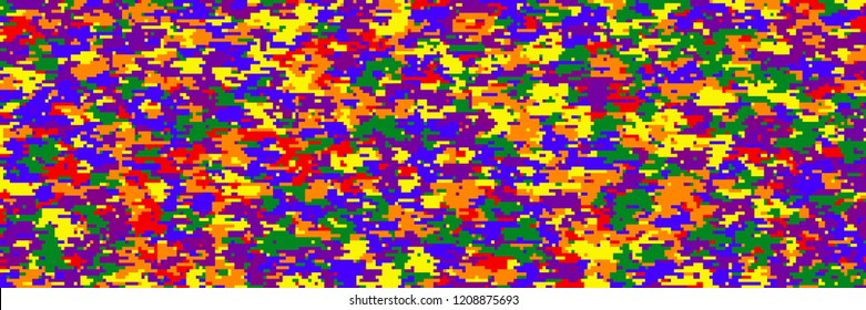 rainbow camouflage digital pixel pattern