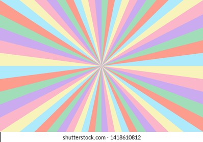 Rainbow candy swirl colorful vector background. Abstract sunburst design wallpaper for template, cover,banner business social media advertising.